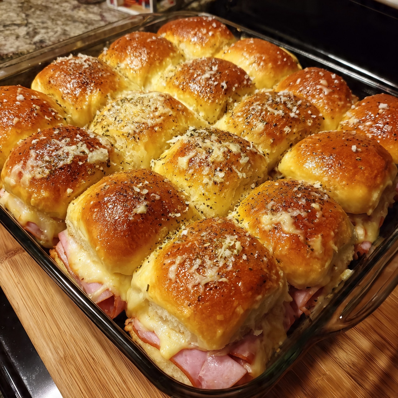 Melty Sweet & Savory Ham & Cheese Sliders on Hawaiian Rolls